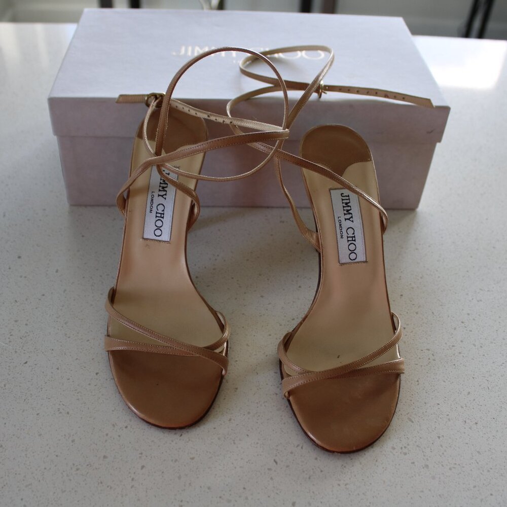 Jimmy Choo Kid Juliet 85 Sandals Camel